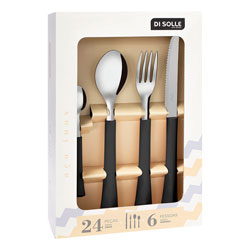 SET 24PZAS AC.INOX. MANGO NEGRO INOVA DI SOLLE