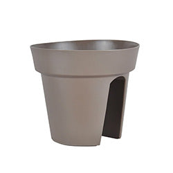 MACETA PLASTICA PARA BARANDAL 28X28X24CM GRIS TOPO