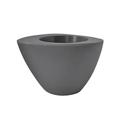 MACETA PLASTICA OVAL GRIS PLOMO. 21.5X16X23.5CM