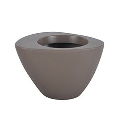 MACETA PLASTICA OVAL GRIS TOPO.  21.5X16X23.5CM