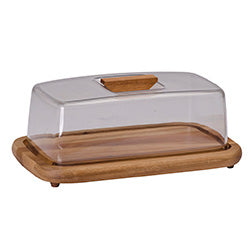 QUESERA MADERA CON ACRILICO 18 X 30.5 X 11.5CM