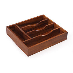 PORTA CUBIERTOS MADERA RECTANGULAR 30X35XH6CM