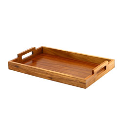 BANDEJA RECTANGULAR C/ASAS MADERA 40X26X7CM
