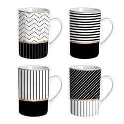MUG RECTO 340ML BLANCO Y NEGRO