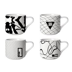 MUG BAJO 350ML DISEÑOS BLANCO Y NEGRO