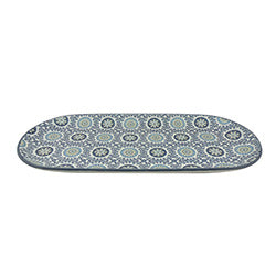 BANDEJA OVAL 45.3*20/H2.5CM CERAMICA AZUL