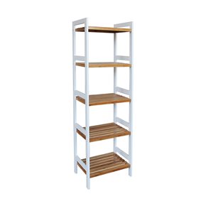 ESTANTERIA 5 TABLAS 45X32X142 CM BAMBOO CON BLANCO