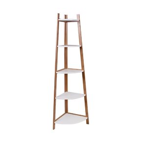 ESTANTERIA ESQUINERO 37X37X150 CM BAMBOO BLANCO