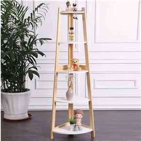 ESTANTERIA ESQUINERO 37X37X150 CM BAMBOO BLANCO
