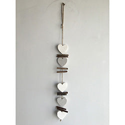 GUIRNALDA CORAZONES 55CM LARGO MADERA