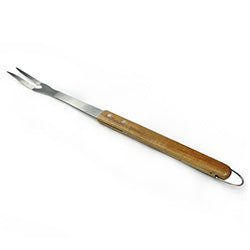 TENEDOR PARA ASADO 46CM ACERO INOXIDABLE MANGO MADERA