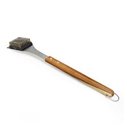 LIMPIA PARRILLA 44 CM ACERO INOXIDABLE MANGO MADERA