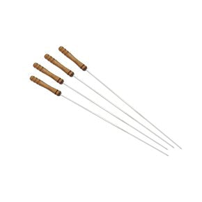PINCHOS P/ ASADO 4PC  44CMS ACERO INOX/ MAD.ACACIA