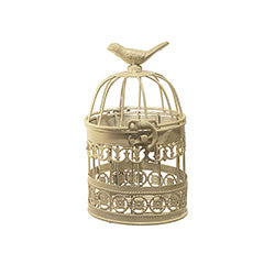 JAULA DECORATIVA 10X10X18 CM METAL COL MARFIL BIRD