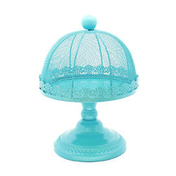 CAMPANA Y PIE METAL D25X30CM COLOR TURQUESA