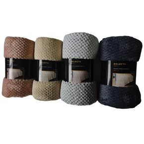 MANTA FLEECE WAFFLE 127x152CM SURTIDO
