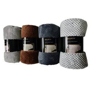 MANTA FLEECE WAFFLE 150x200CM SURTIDO