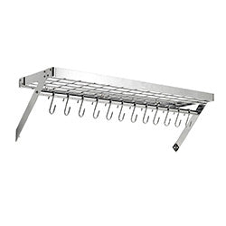 RACK GANCHERA METAL PARED 90X25X4CM GRANDE CROMO
