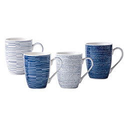 MUG BOMBE 350ML DISEÑO LINEAS AZUL Y BLANCO