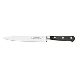 CUCHILLO FILETEADOR 19CM C/ PVC MANGO NEGRO FORGE 3CLAVELES