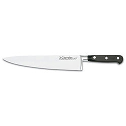 CUCHILLO CHEF 25CM CAJA PVC MANGO NEGRO FORGE 3CLAVELES