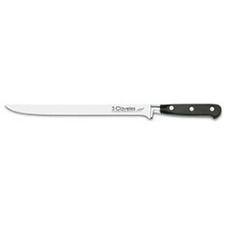 CUCHILLO JAMONERO 25CM C/ PVC MANGO NEGRO FORGE 3CLAVELES
