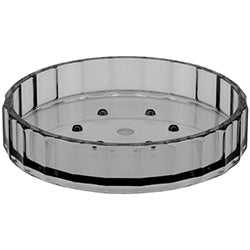 JABONERA FACETADA  ACRILICO GRIS. D11XH2.3CM