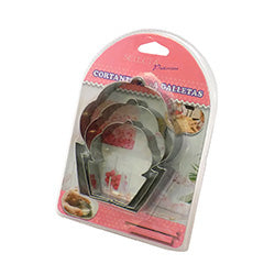 SET 3 PCS CORTANTE PARA GALLETA METAL FORMA POSTRE