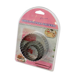 SET 3 PCS CORTANTE P/ GALLETA METAL FORMA CIRCULAR