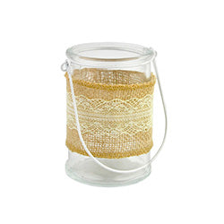 PORTAVELAS VIDRIO DECO ARPILLERA PUNTILLA 9X10CM