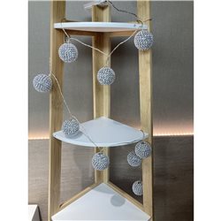 GUIA LED X10  C/ESFERAS PLATEADA METALIZADA D5CM
