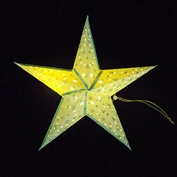 ESTRELLA DECORATIVA CON LUZ LED VERDE 40CM
