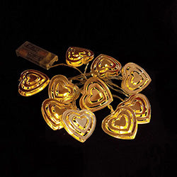GUIA LED X10 CORAZONES METAL PLATEADO 5.5CM