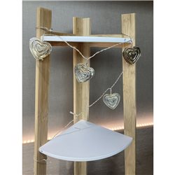 GUIA LED X10 CORAZONES METAL PLATEADO 5.5CM