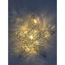 ESTRELLA DECORATIVA METAL CON LUCES LED 25CM