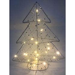 ARBOL DECO NAVIDEÑO C/ LUCES LED Y PERLAS 30/H40CM