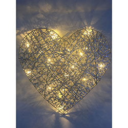 CORAZON DECORATIVO METAL CON LUZ LED 30CM