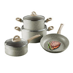 SET 7 PIEZAS ANTIADHERENTEOLLA/CACEROLA/SARTEN MARBLE