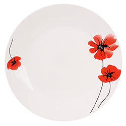 PLATO LLANO 23CM FLORES ROJAS FLORES ROJAS