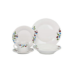 JUEGO DE VAJILLA 20 PZAS HOJAS DE COLORES