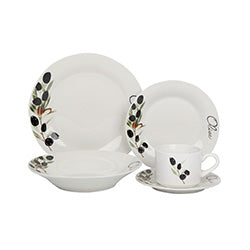 JUEGO DE VAJILLA PORCELANA 20 PZAS OLIVE