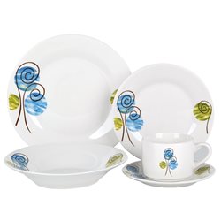 JUEGO DE VAJILLA PORCELANA 20 PZAS CIRCULOS