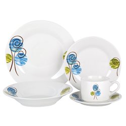 JUEGO DE VAJILLA PORCELANA 30 PZAS CIRCULOS