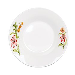 PLATO HONDO PORCELANA 20CM FLORES NARANJA