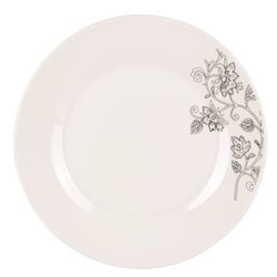 PLATO POSTRE PORCELANA 19CM HOJAS GRISES