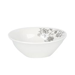 BOWL PORCELANA D13CM HOJAS GRISES