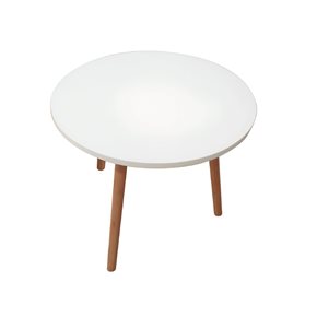 MESA AUXILIAR BAMBOO C/ BLANCO D50CM/H47CM