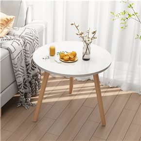 MESA AUXILIAR BAMBOO C/ BLANCO D50CM/H47CM