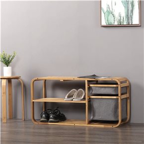 BANCO CON ALMACENAJE BAMBU 90X30X44CMS