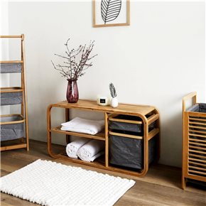 BANCO CON ALMACENAJE BAMBU 90X30X44CMS